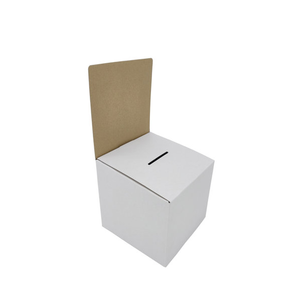 Lot De 4 Boîtes De Tombola En Carton - Avec Fente Et En-tête Amovible | Idéal Collecte De Fonds, Votes, Suggestions